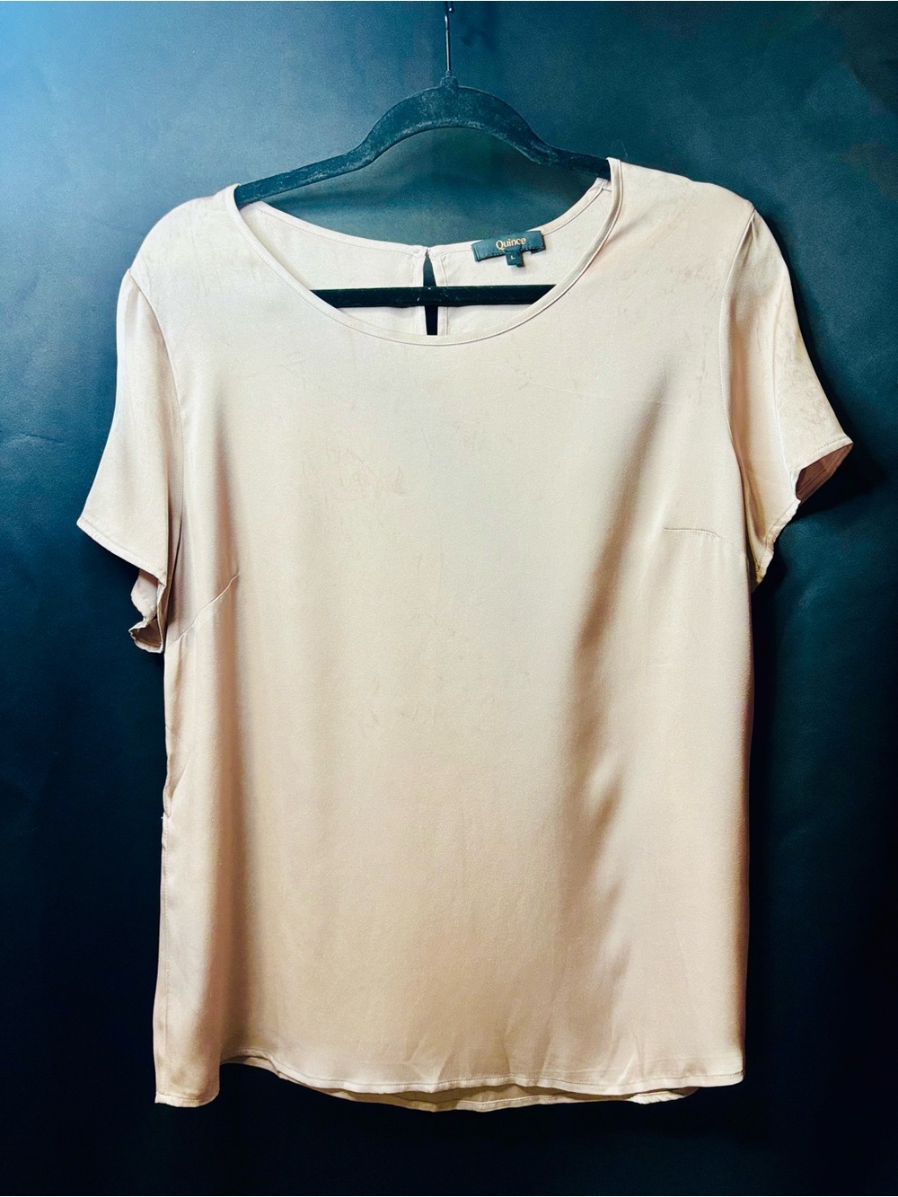 Quince Women's Cream Short-Sleeve Silk Top